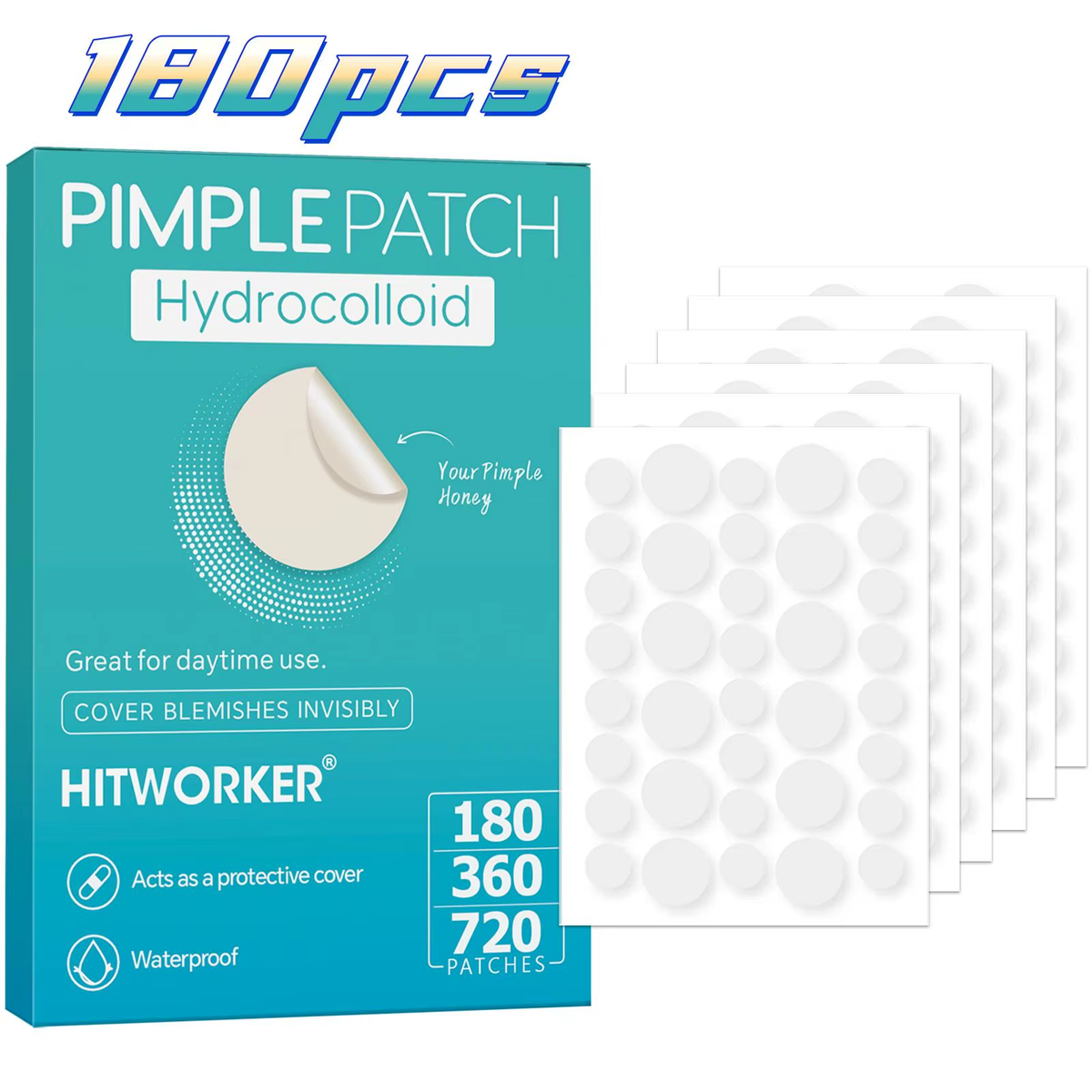 180/360/720 Patches/Box of Hydrogel Acne Patches Can Effectively Cover Acne Patches, Suitable for Both Men and Women
