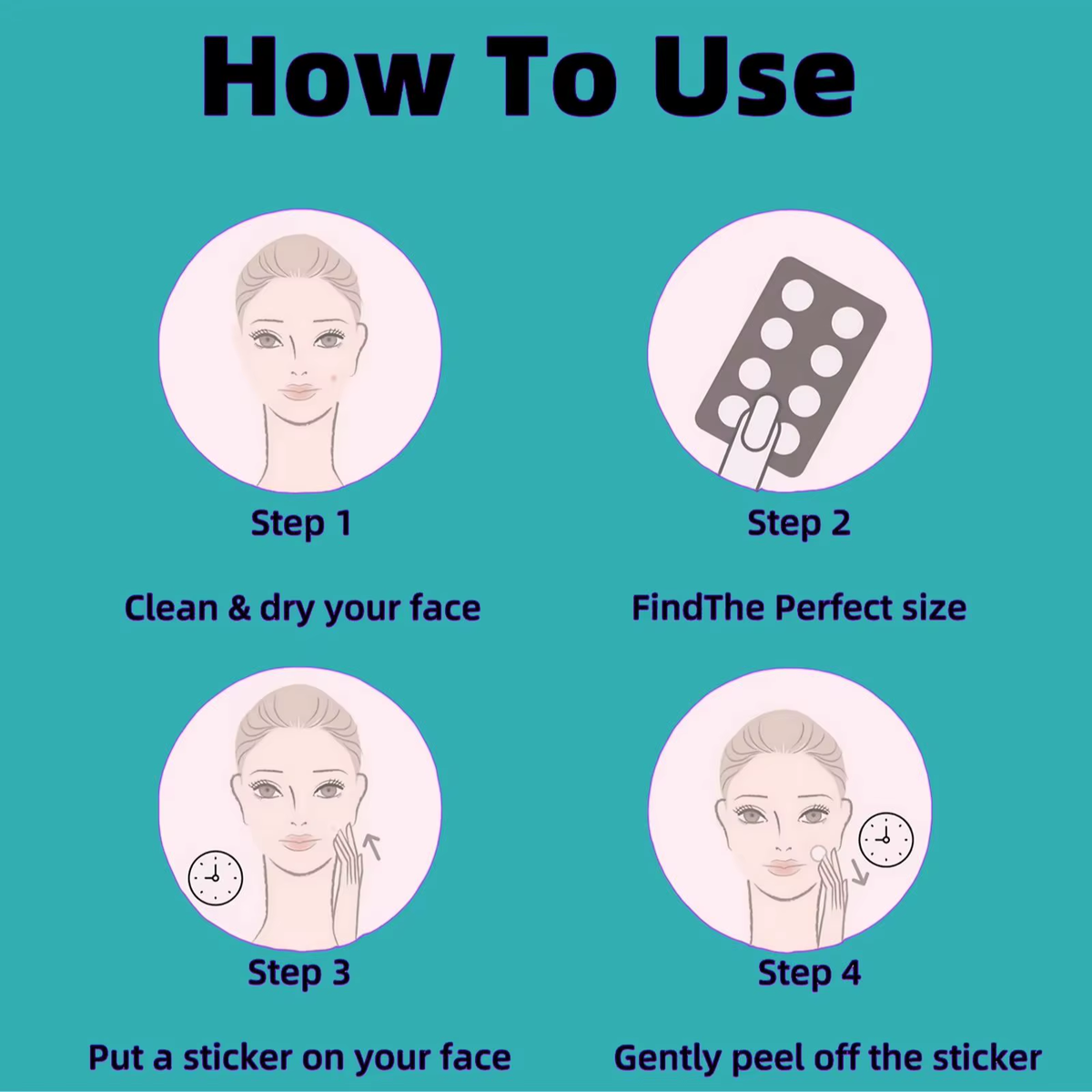 180/360/720 Patches/Box of Hydrogel Acne Patches Can Effectively Cover Acne Patches, Suitable for Both Men and Women