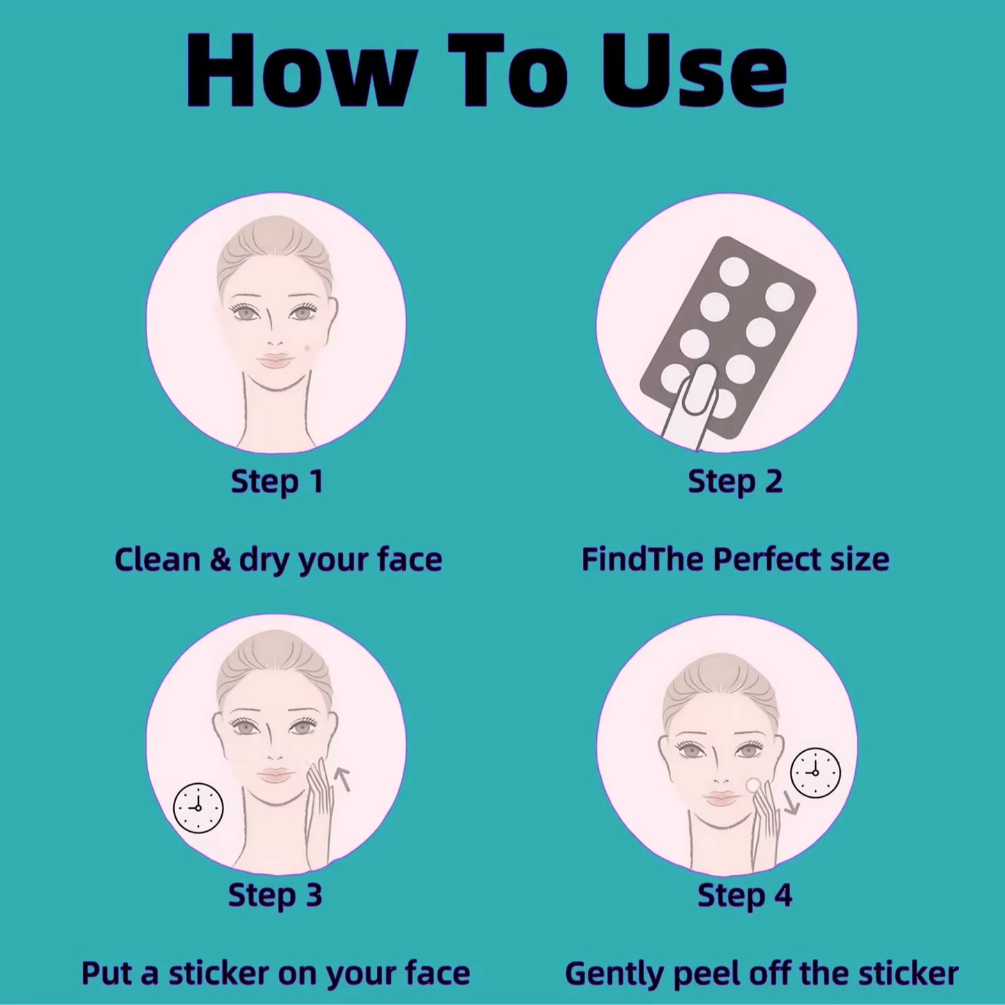 180/360/720 Patches/Box of Hydrogel Acne Patches Can Effectively Cover Acne Patches, Suitable for Both Men and Women