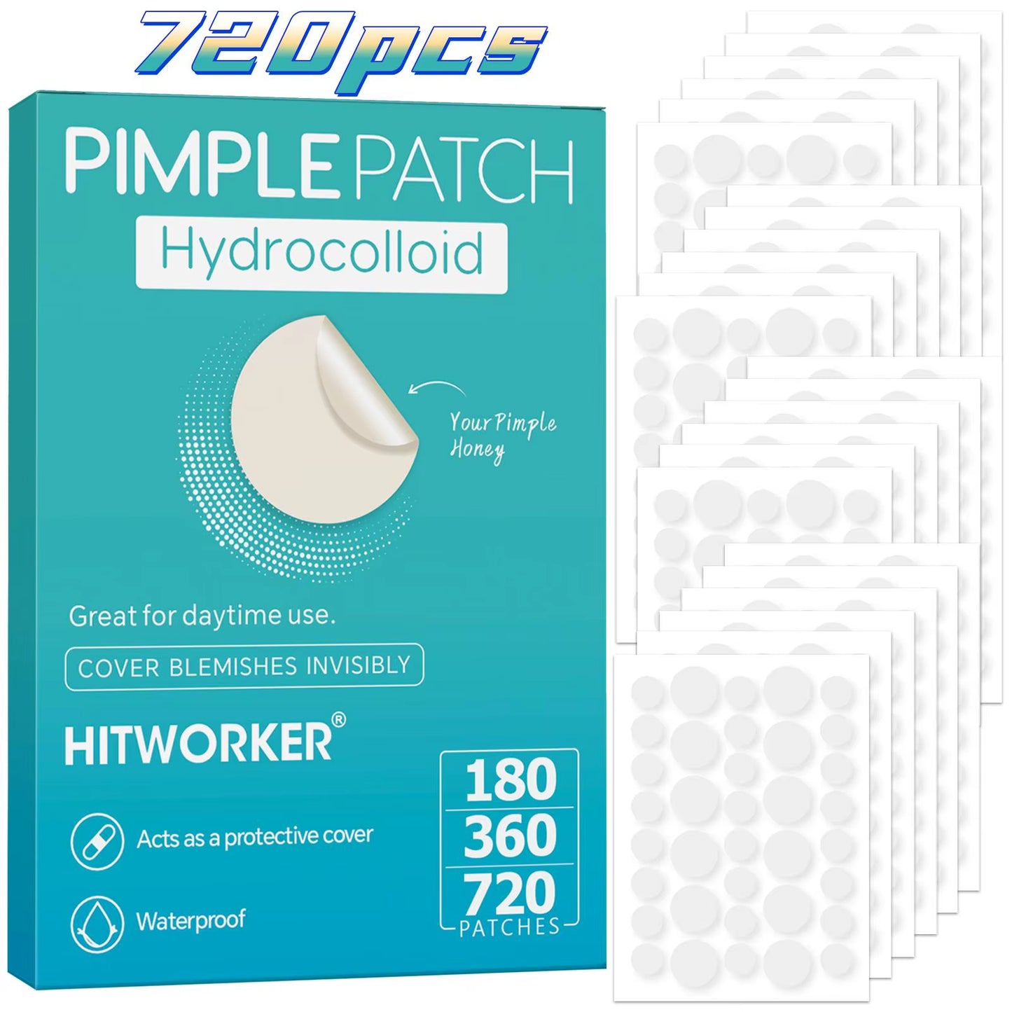 180/360/720 Patches/Box of Hydrogel Acne Patches Can Effectively Cover Acne Patches, Suitable for Both Men and Women